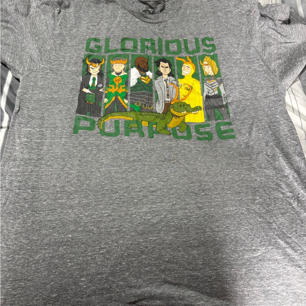 Marvel Gray Tee with Green and Yellow Design